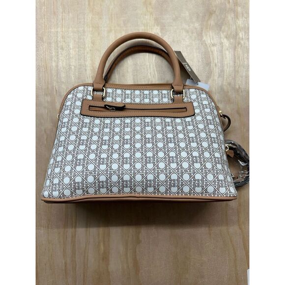 GIANI BERNINI Signature Brown Ombre Dome Medium Satchel W/ Strap NWTs $99 - Picture 1 of 7